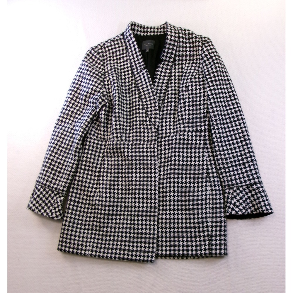 The Limited Collection Houndstooth Blazer Jacket Black White Size 10